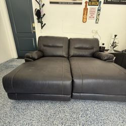 2 large Leather love Seats For Sale