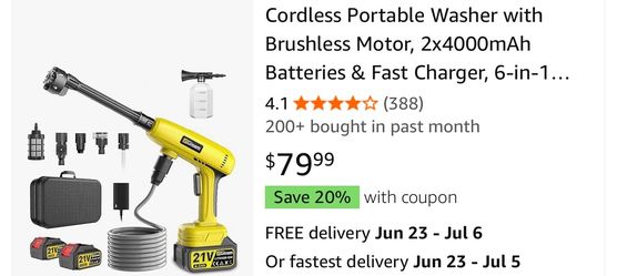 Cordless portable washer