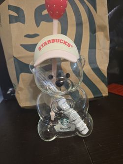 Starbucks strawberry bear glass