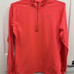 Nike Ladies Dri-Fit 1/4 Zip Jacket - Hot Pink Color - Size Large 