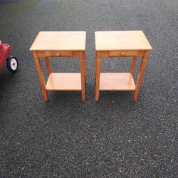 14" X 18" X 24" Tall Side Tables With Drawer