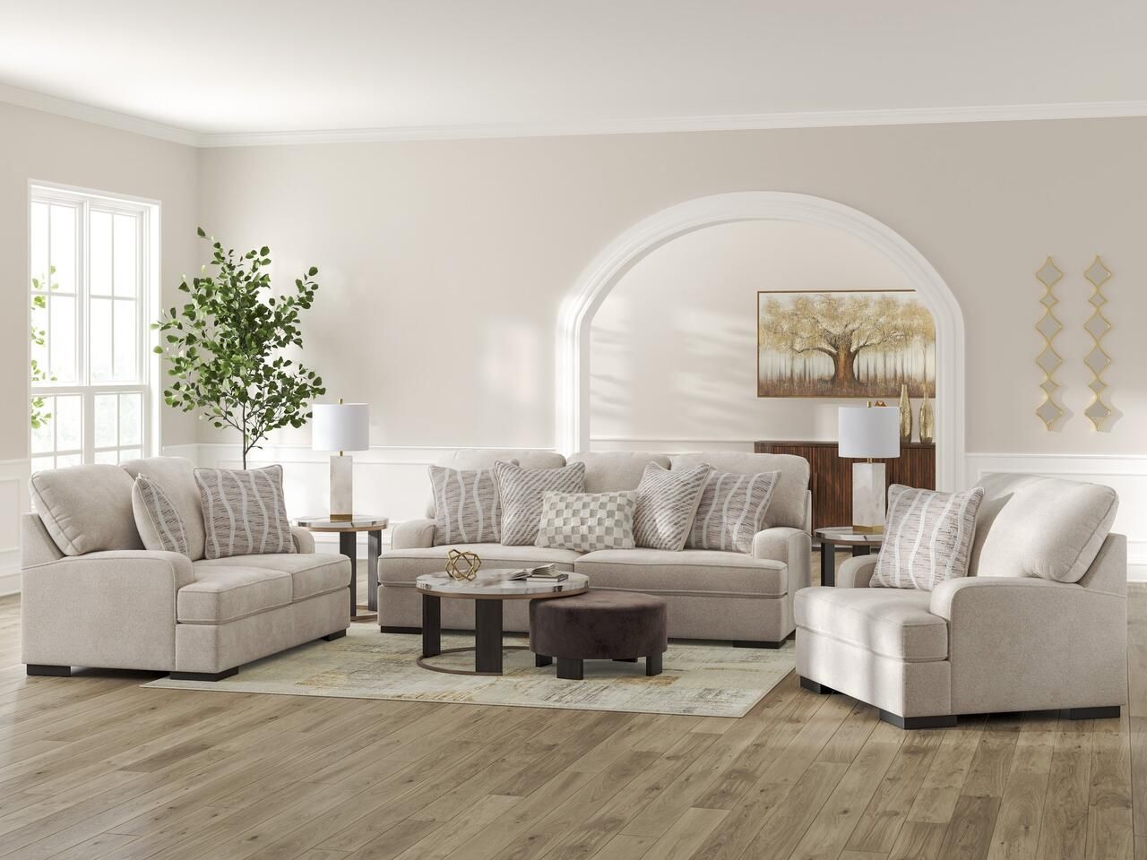 MODERN HiGH PROFILE W DEEP SEAT LUXURIOUS SOFT FABRIC!! SOFA SET