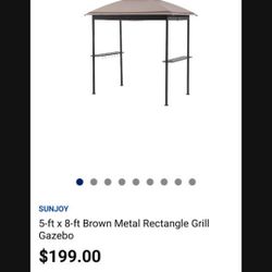 Gazebo Sunjoy 5ft X8  Grill Gazebo Sunjoy 5ft X8 Ft Brown Metal Rectangle Grill Gazebo 