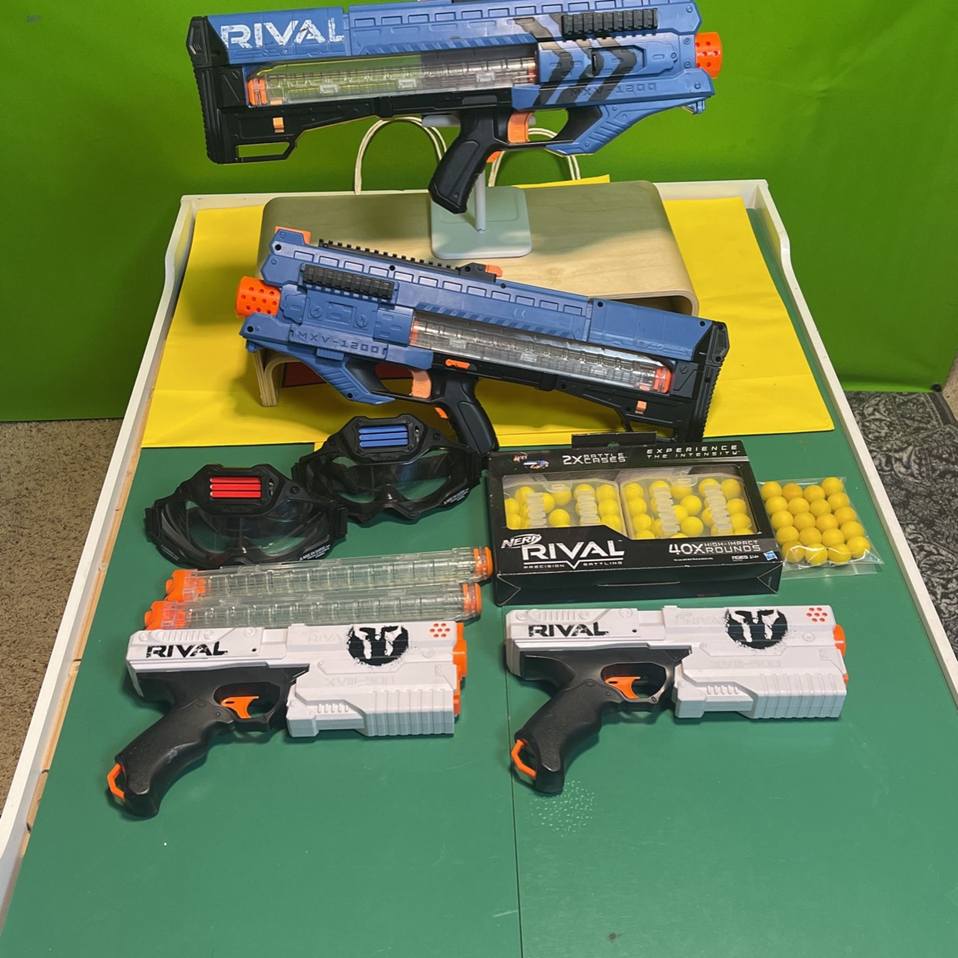 Nerf Rival Blaster Bundle โ Zeus, Kronos, Vision Gear, Magazines, and Ammo!