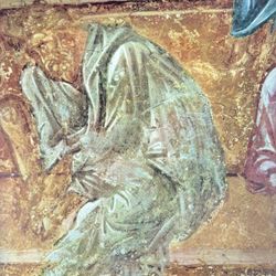 Original Vintage Fine Art Print Poster Medieval Bulgaria Wall Painting Antique Artist Collectible Printed Italy 1960’s Ivanovo. Washing of Feet: Apost