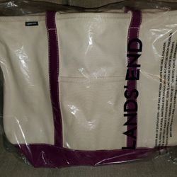 New! Land's End Large Canvas Tote Bag