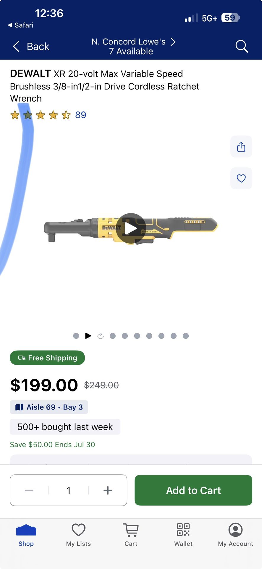 1/2-in Drive Cordless Ratchet Dewalt