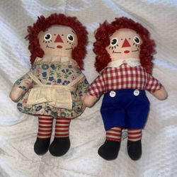 Vintage 70s Raggedy Ann and Andy Dolls 