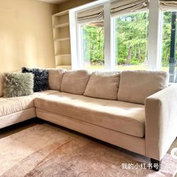 Freshly shampooed, very clean good condition, comfortable sectional couch