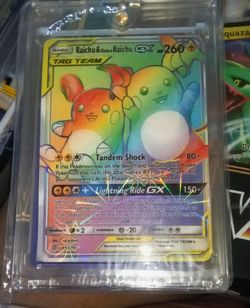Raichu & Alolan Raichu GX Tag Team Rainbow Rare