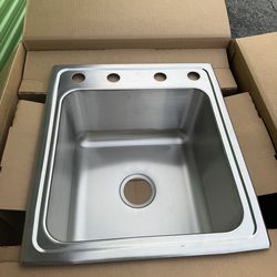 Elkay Lustertone 19-1/2" Drop In Single Basin Stainless Steel Kitchen Sink