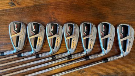 TaylorMade M6 Iron Set 4-9, PW KBS Steel Shaft S-Flex, Right handed
