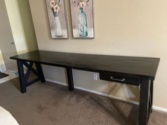 Black desk wood 8ft