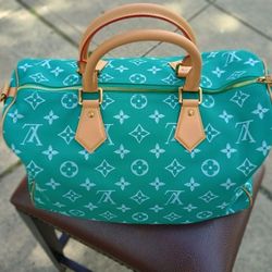 New Soft leather LV  Slouchy Light Green Speedy Duffle Bags Ready P