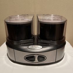 Cuisinart Dual Flavor Ice Cream Maker Machine Stainless Steel Black
