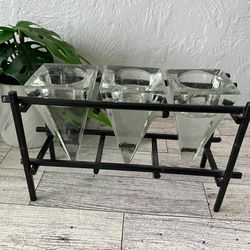 Geometric Glass Candle Stick Holder