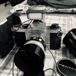 Vintage 1958 Pentax Camera & Accessories