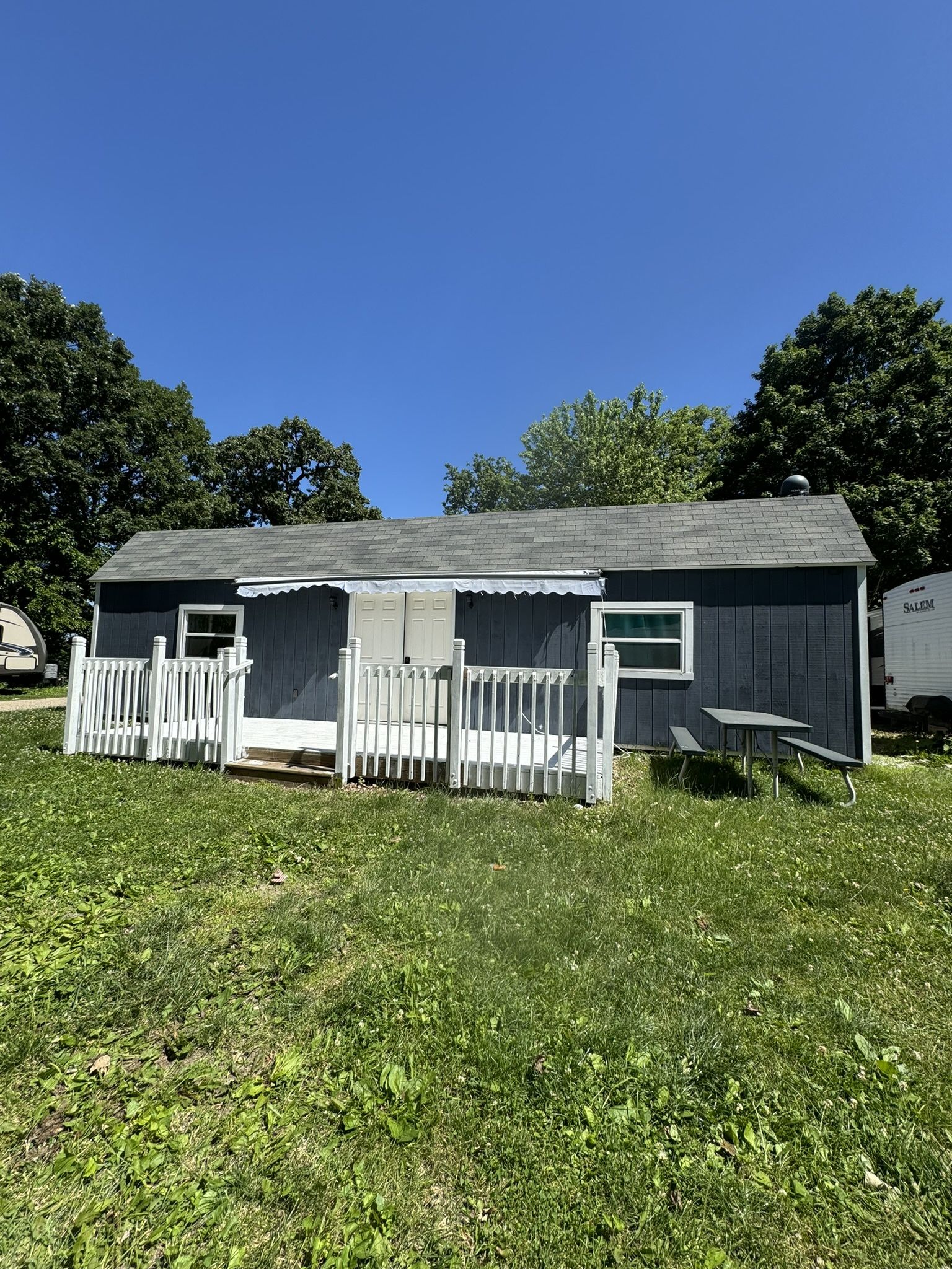 Seasonal Campground Cabin, 14’ X 40’, Timberline Campground, Lot 88, Goodfield IL $35000