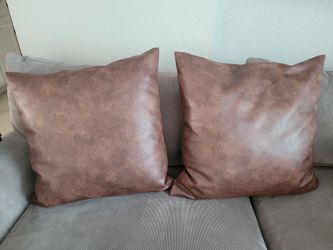 Faux Leather Throw Pillows