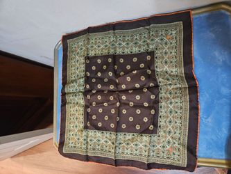 Scarf/Handkerchief Floral Paisley Pattern Silk/Satin Vintage