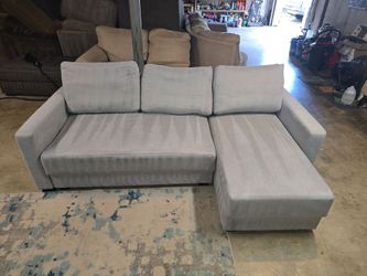 Serta Dream Convertible Reversible Chaise Sleeper Sectional Sofa Bed (2024 Model) – Light Gray