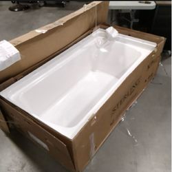Sterling 60x30 White Vikrell Alcove Soaking Bathtub, Left-Hand Drain