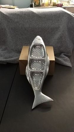Pewter fish tray, divided