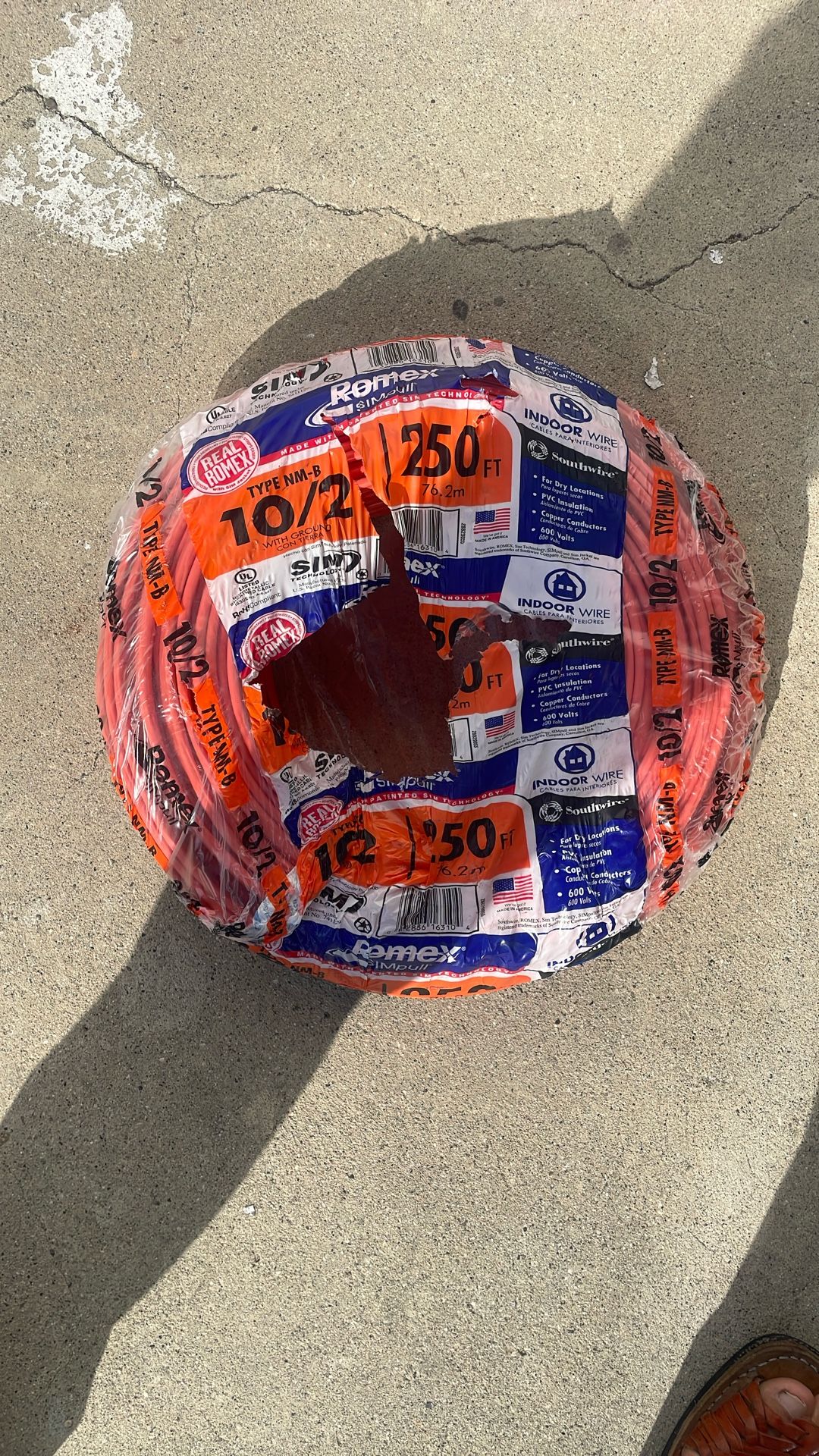 WIRE#10/2romex250  FT $230