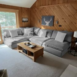 Gray Cloud Modular Sectional Couch Sofa 