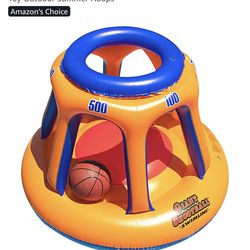 Inflatable pool basketball hoop