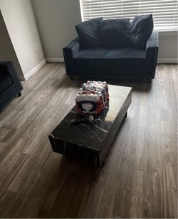 Sofa , love seat & Black Marble Coffee Table