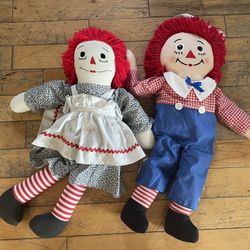 Raggedy Ann & Andy Dolls Approx  2 ft