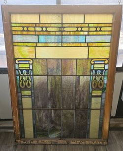 Beautiful Antique stained glass piece 45" x 34"