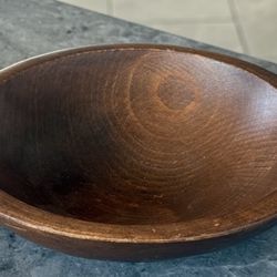 Mid-Century Modern Woodcroftery Turned Wooden Bowl with Dark Stain