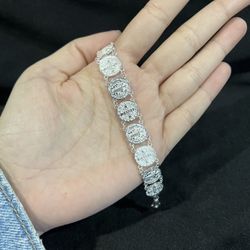 .925 Sterling Silver Women's Mens St Benedict San Benito Link Bracelet 7.5"