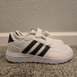 Adidas Kids' Run 60s White and Green Sneakers, Size 3, New