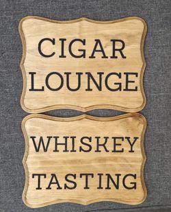 Whiskey Tasting And Cigar Lounge Signs