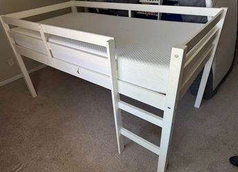 White Twin Loft Bed
