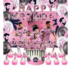 El paquete de 42 suministros para fiesta de cumpleaños incluye: pancarta, decoración de pastel, gota negra, globos para suministros de fiesta