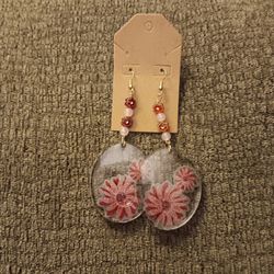 Red Flower Earrings 