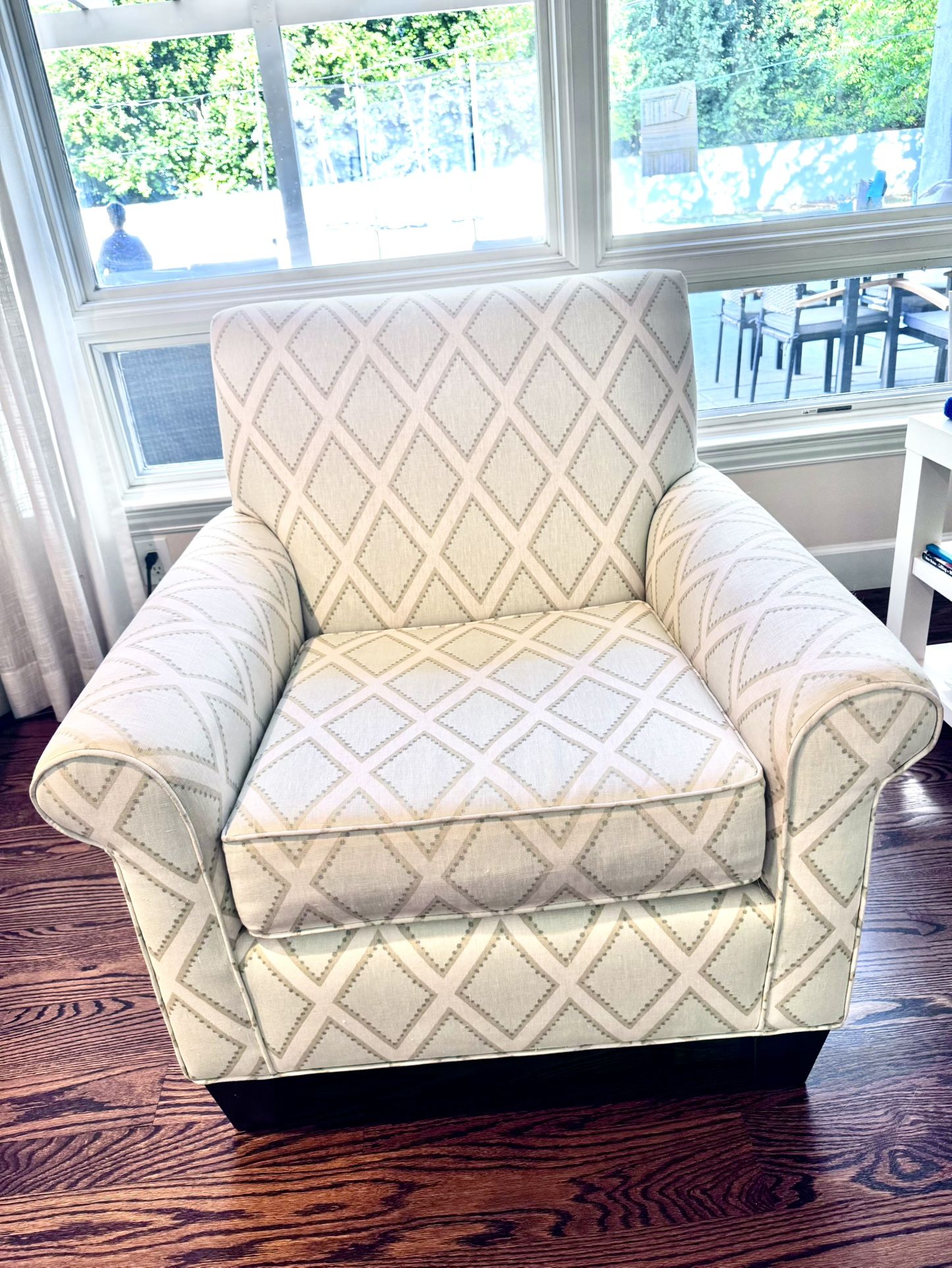 Light Green Fabric Arm Chair 