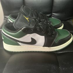 Jordan 1 Low Green Toe Size 7y For Sale