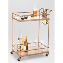 Target Threshold Brass and Glass Barcart