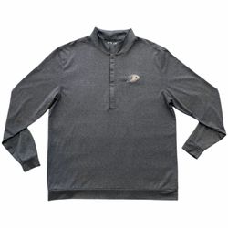 Anaheim Ducks 1/4 Zip Jacket Gray Lightweight Men’s Size XL Leo Carlsson