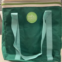 WHOLE FOODS MARKET Insulated Reusable Cooler Green Grocery 