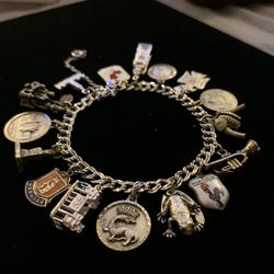 Vintage Sterling Silver Charm Bracelet