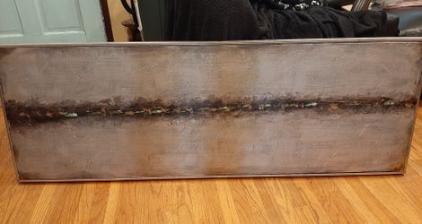 UTTERMOST 34374~Cracked Sidewalk~modern silver industrial painting~. 61in long x 20.75in wide