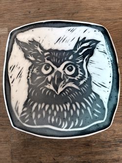 Ceramic owl Plate