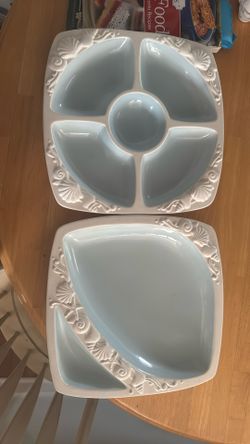 2-set Divided Ceramic Serving Platter