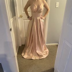 Rose Gold Shimmer Dress Brand New with Pockets 